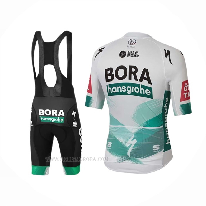 2020 Ropa Ciclismo Bora-Hansgrone Blanco Verde Mangas Corta y Culotte Corto